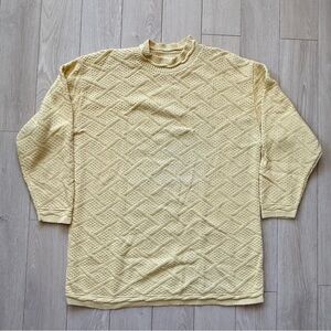 Vintage Sweet Briar Textured Long Sweater in Butter Yellow Women’s Size 1X